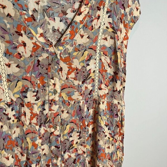 Anthropologie Vanessa Virginia Floral Button Front Tunic Top - Picture 3 of 6